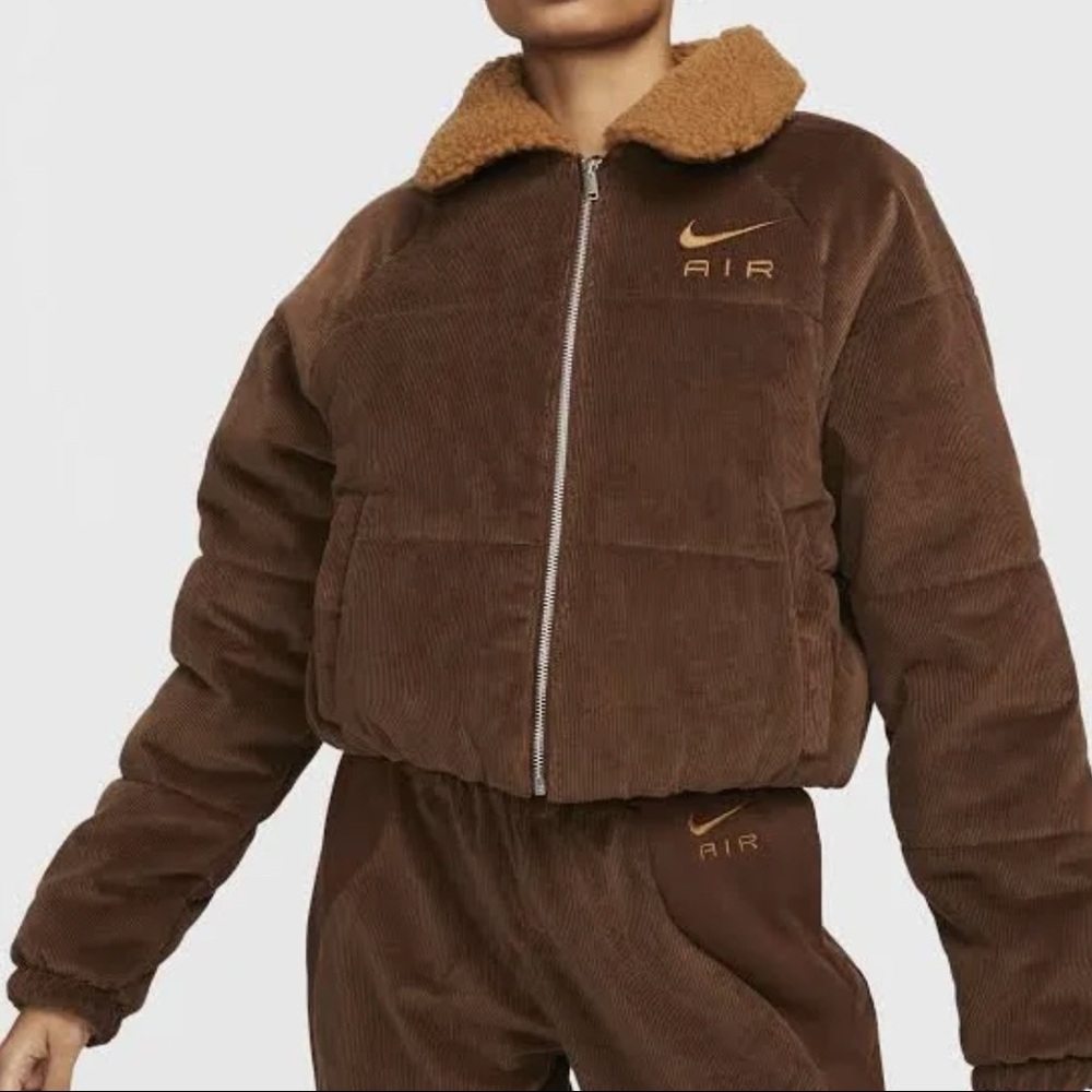 Nike Brown Corduroy Puffer Jacket -Size: L